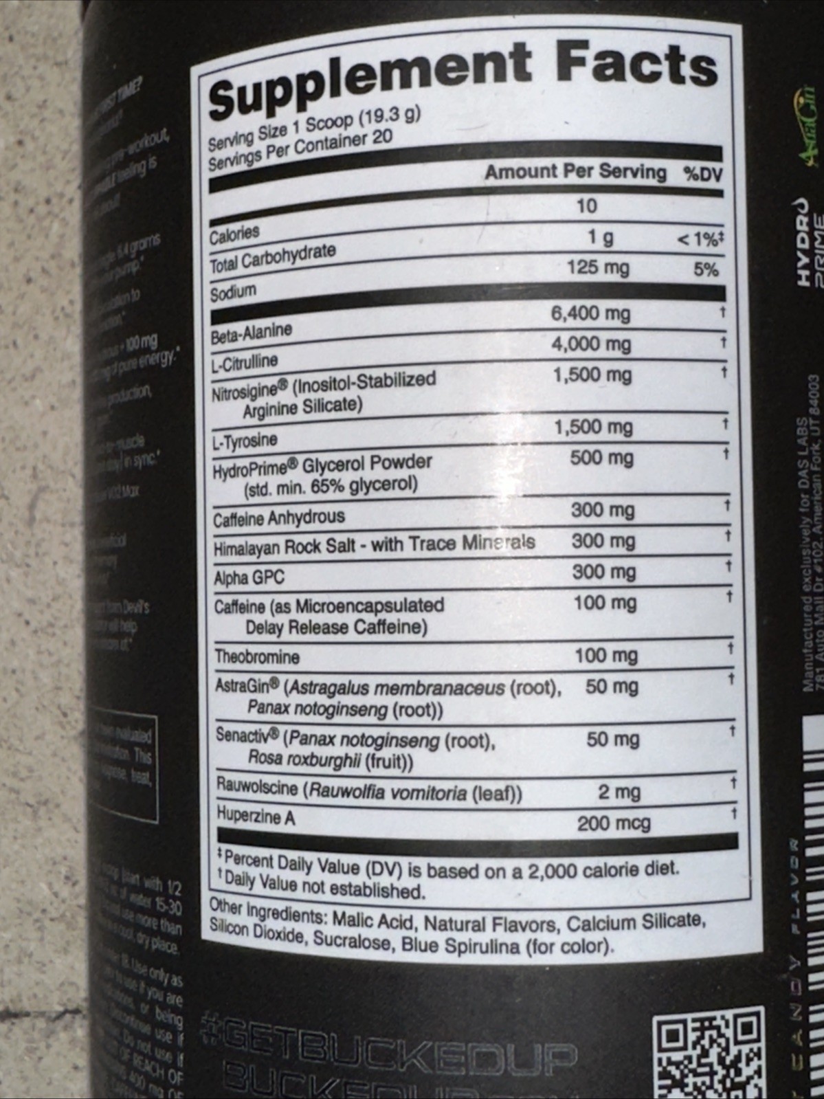 BUCKED UP MOTHER BUCKER PRE-WORKOUT Pump Focus Strength Energy Tart Candy