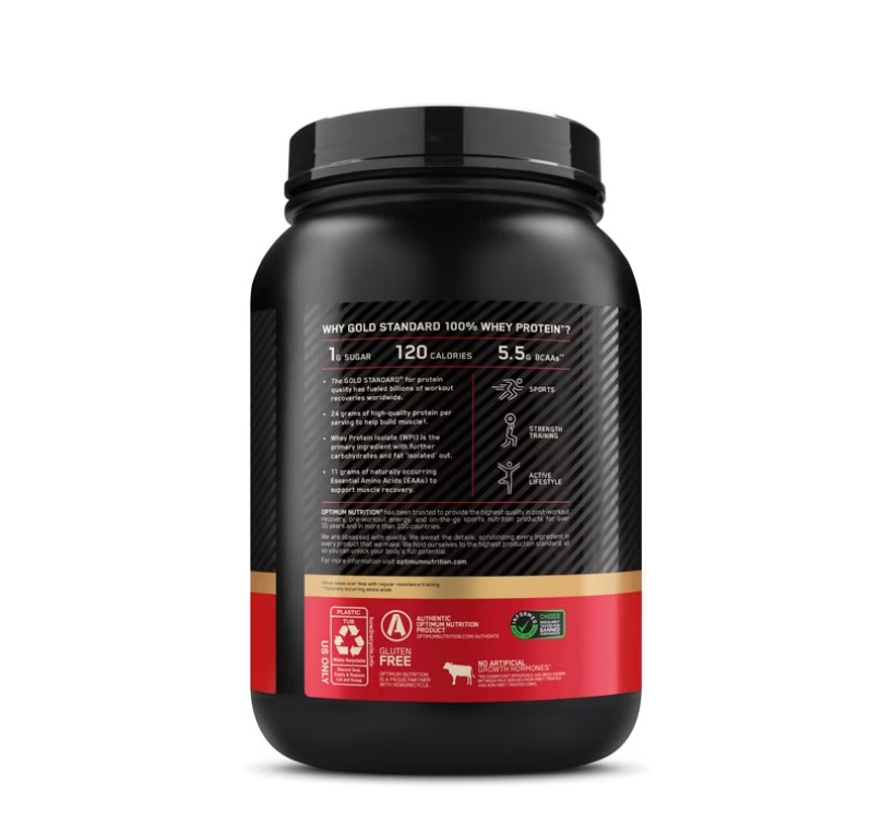 Optimum Nutrition, Gold Standard 100% Whey Protein Powder, Vanilla Ice Cream, 22