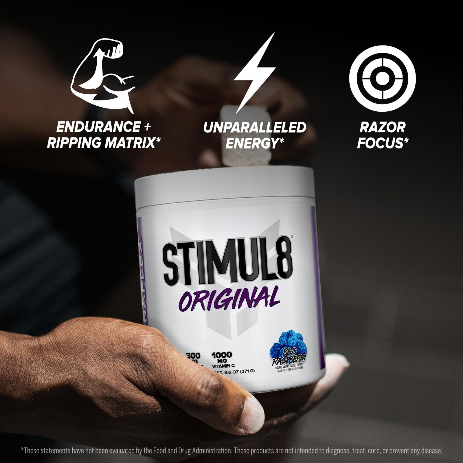 STIMUL8 Original Pre Workout Supplement Energy Endurance Focus 300mg Caffeine