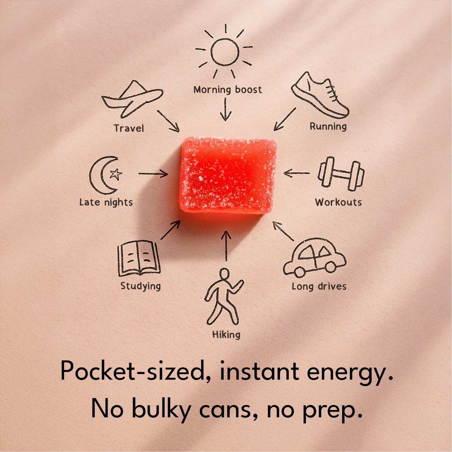 Volt Instant Energy Gummies – 100mg Caffeine per Gummy – Fast-Acting Fuel Red
