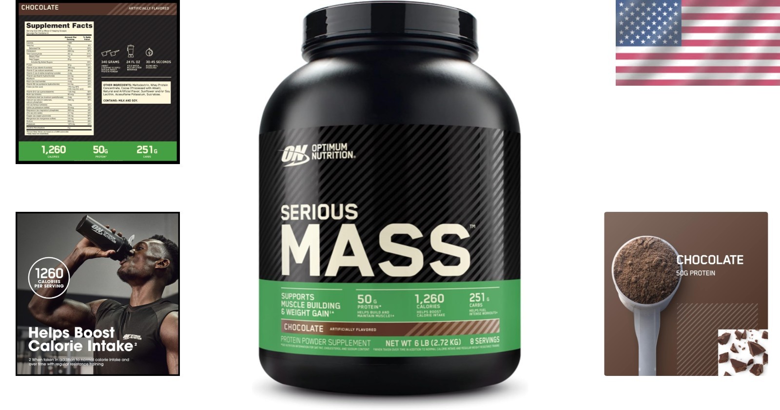 Serious Mass Chocolate Gainer – Vegetarian Friendly, 50g Protein & Vitamins, 6lb