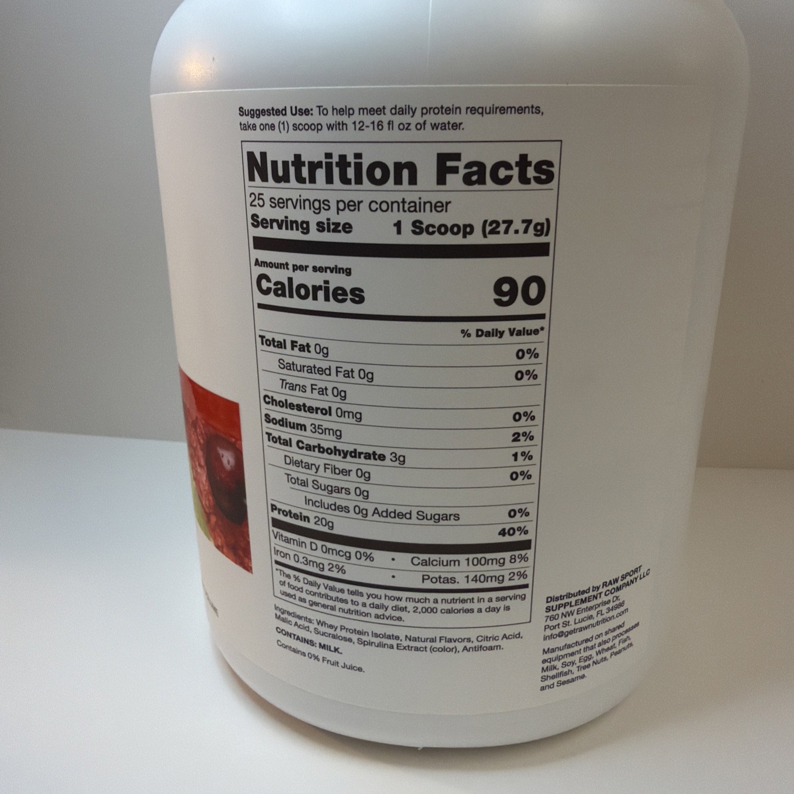 Raw Nutrition Clear Whey Protein – Cherry Lime Slush – Brand New – 25 Servings