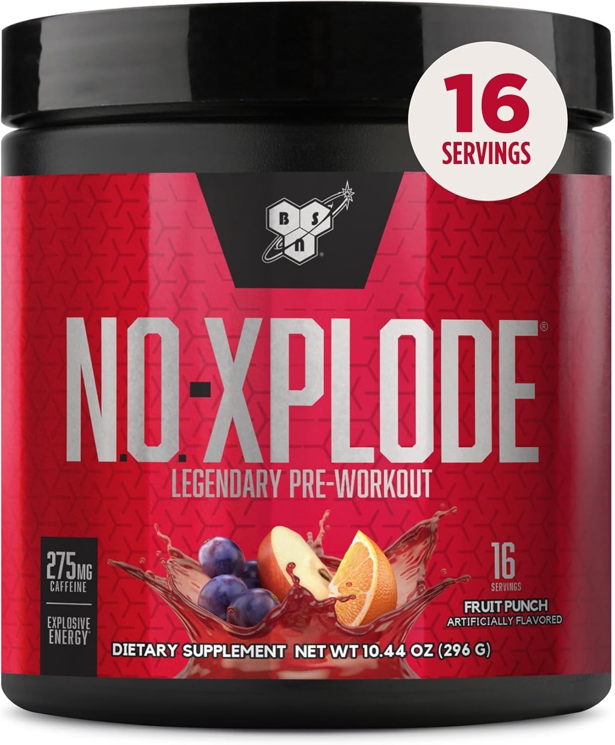 16 Servings N.O.-XPLODE Pre Workout Powder, Creatine & Beta-Alanine, Fruit Punch