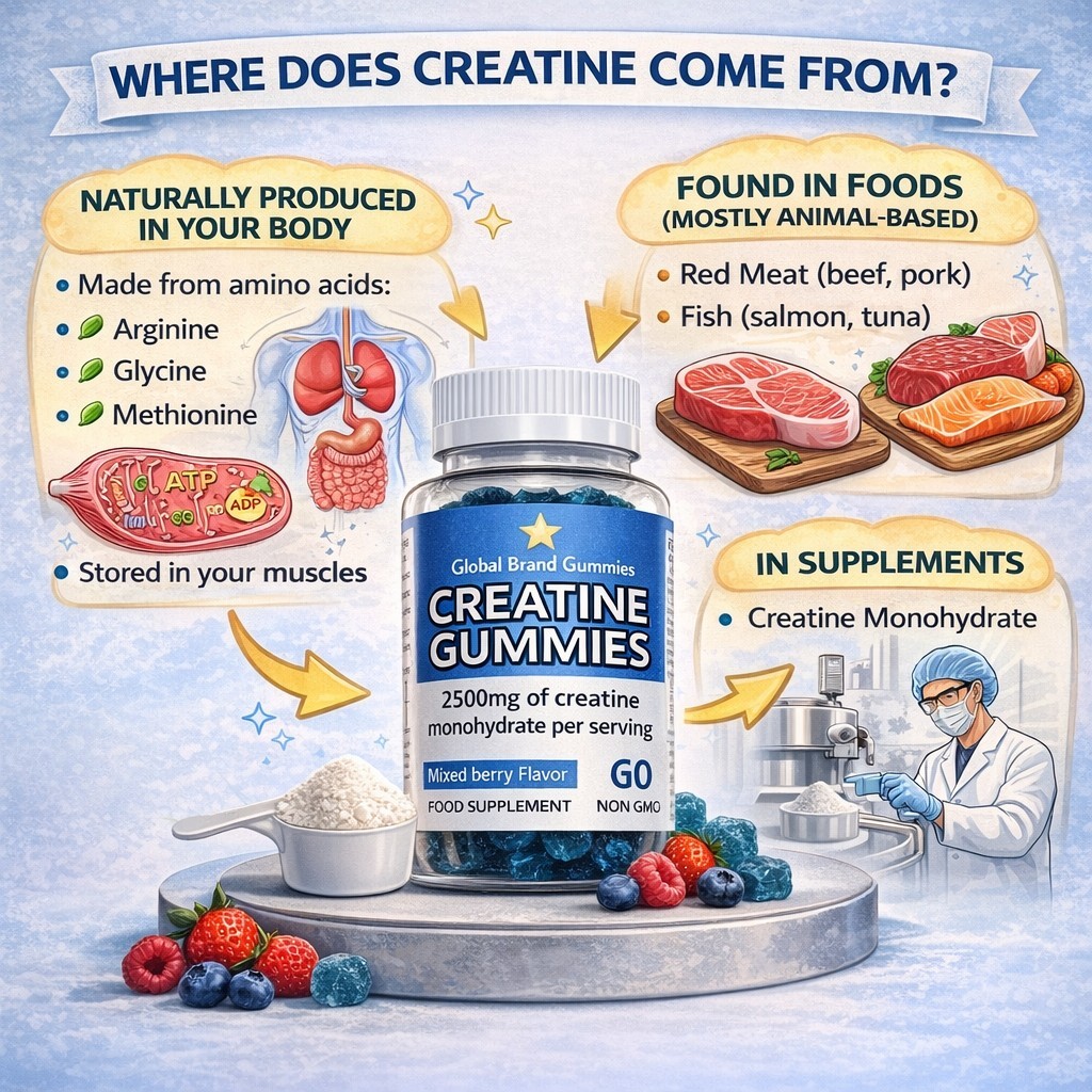 Creatine Gummies 3 Pack Lot 180 Ct 2500mg Muscle Growth Energy Gluten Free
