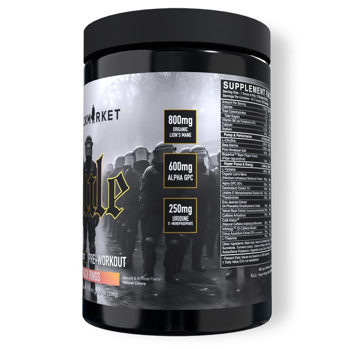 Blackmarket Nootropic Caffeine Alpha Gpc Lions Mane Focus Servings