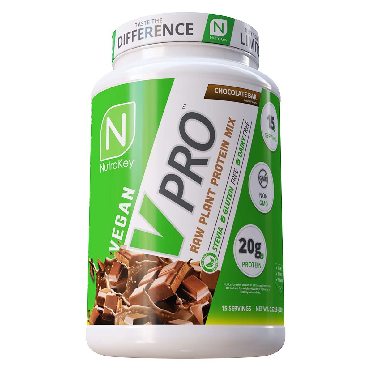 NutraKey V-Pro Raw Plant Protein Powder – Organic Vegan Low Carb Gluten Free
