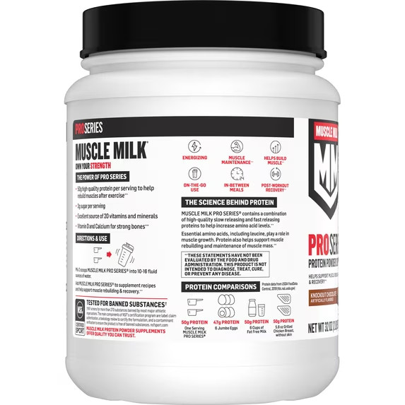 Muscle Milk Pro Series Protein Powder Supplement- Knockout Chocolate 2 Pound