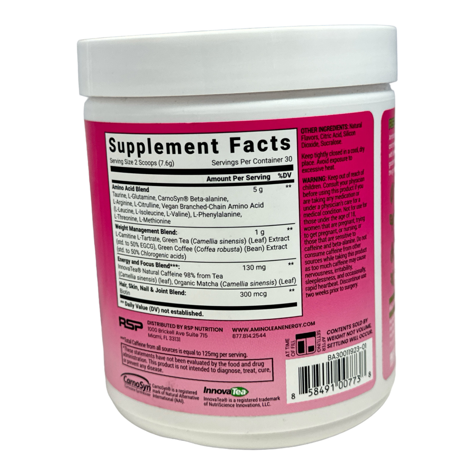 RSP AminoLean x Alix Earle Dietary Supplement -Berry Alixir Flavor- 8.04oz.