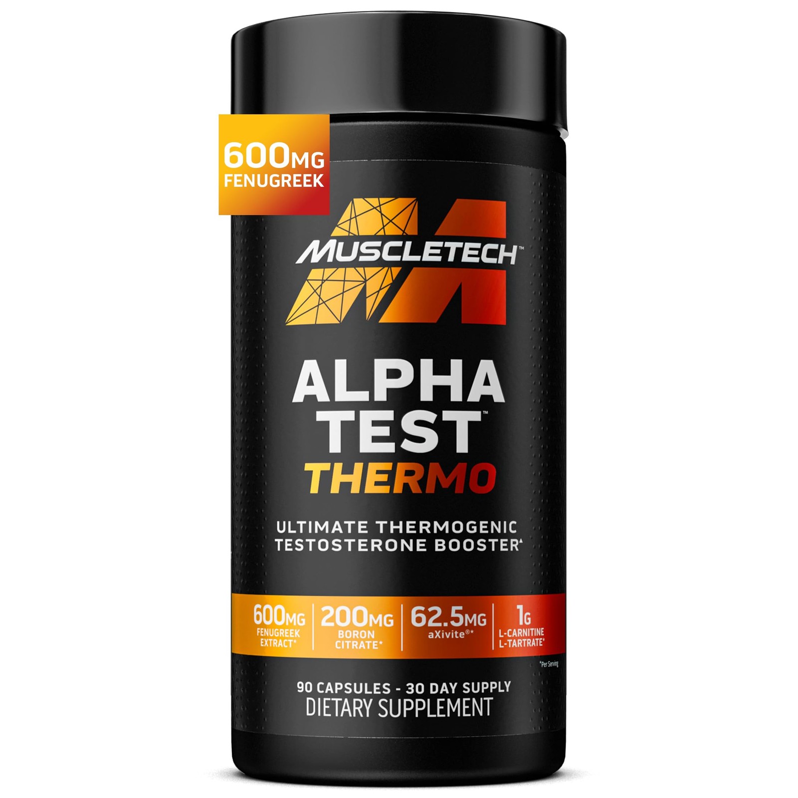 MuscleTech Thermogenic Testosterone Booster 90 Count (Pack of 1), No Color