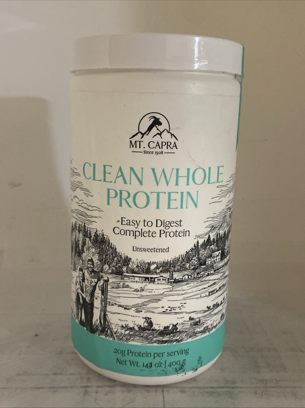 MT. CAPRA Clean Whole Protein, Unsweetened, 14.1 oz (400 g) 8/26