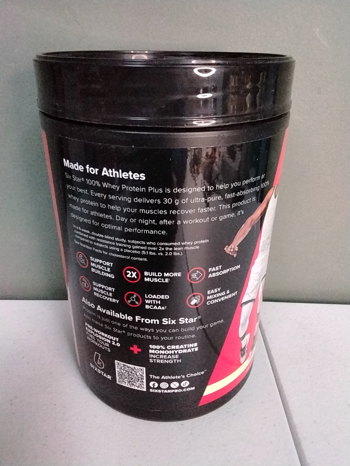 SixStar 100% Whey Protein Plus 30g VANILLA CREAM Flavor 1.81lb Can (Y5)