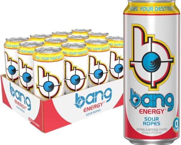 Energy Sour Ropes, Sugar-Free Energy Drink, 16-Ounce | Pack of 12