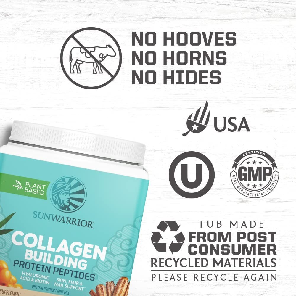 Sunwarrior – Collagen Building Protein Peptides | Drink Mix, Churro, 1.1 Lb/500g