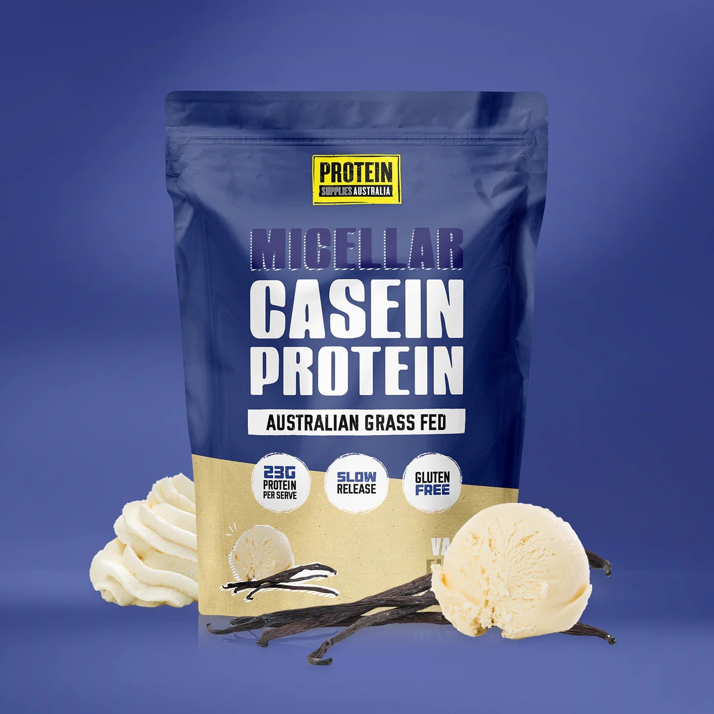 Protein Supplies Australia Micellar Casein Protein Slow Release Vanilla 1kg