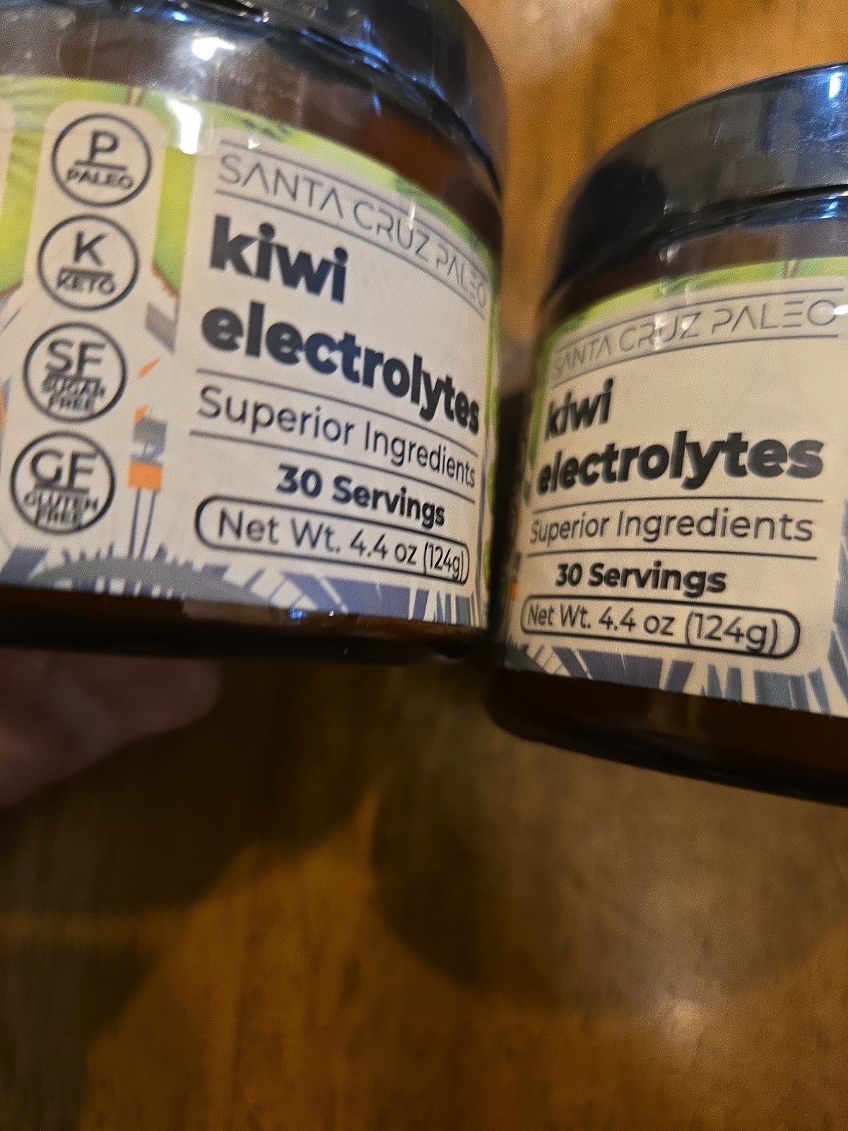 Santa Cruz Paleo Electrolyte Powder Kiwi Flavor 30 Servings Per Tub (3 Pack)