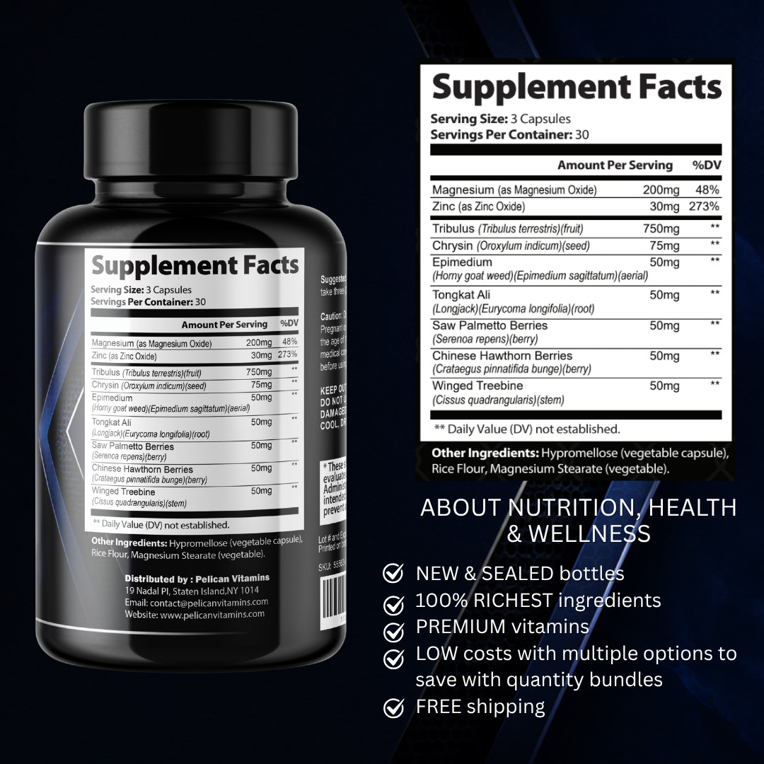 Alpha Hawk- Bodybuilding & Men’s Health Support- 2 Bottles- 180 Capsules
