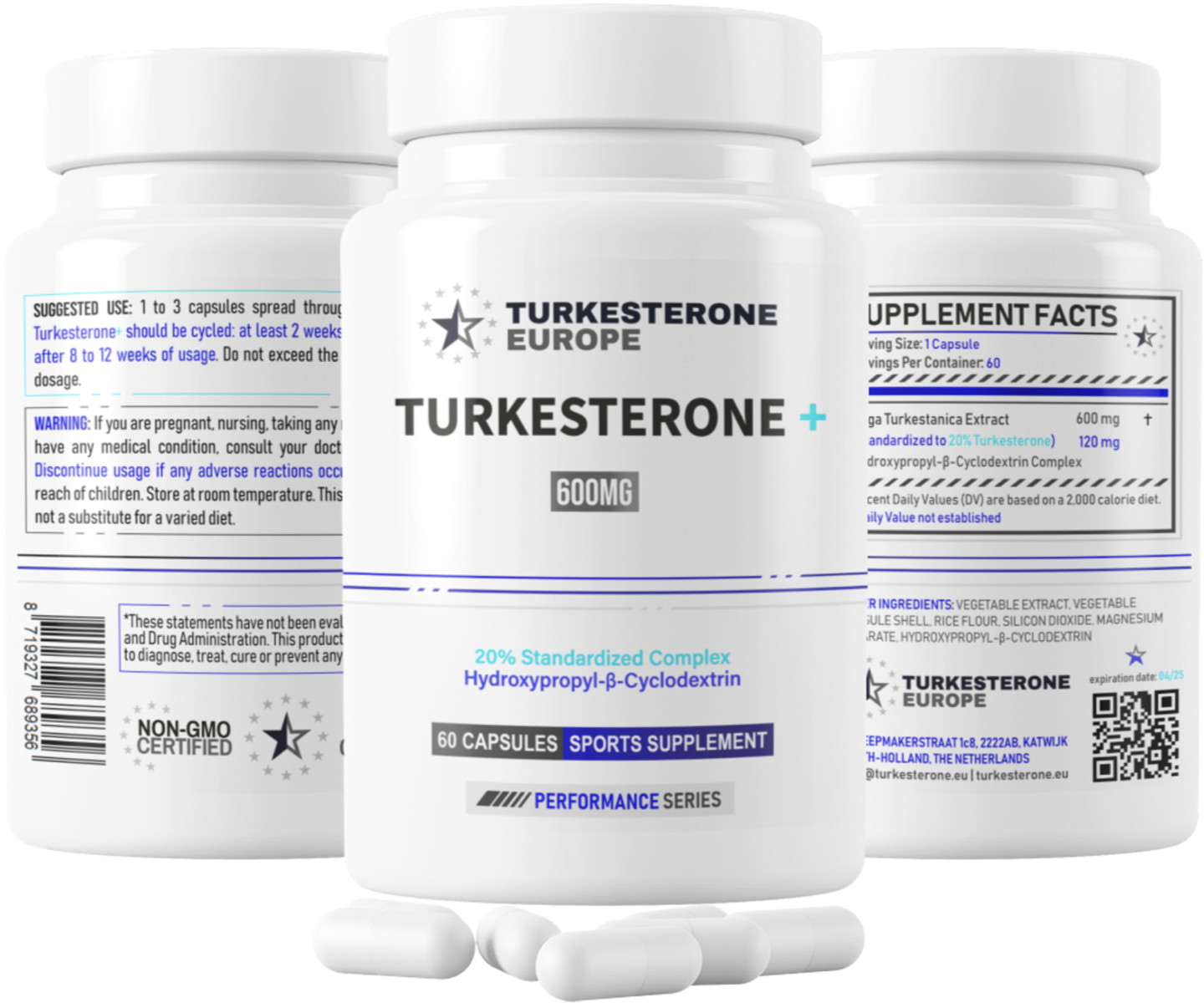 3 Pack (600mg) – Turkesterone+™ 20% Complex with Hydroxypropyl-β-Cyclodextrin