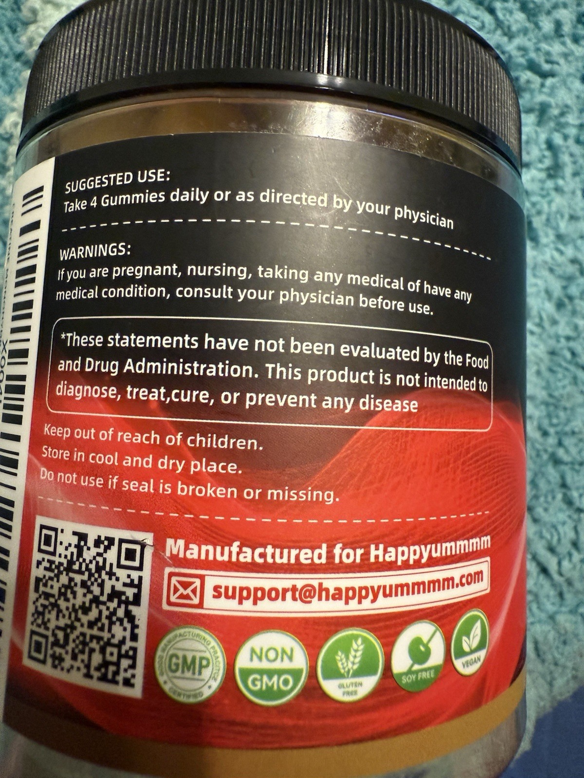 Happyummmm Creatine Monohydrate Gummies Watermelon Pineapple X10 Power 120 Piece