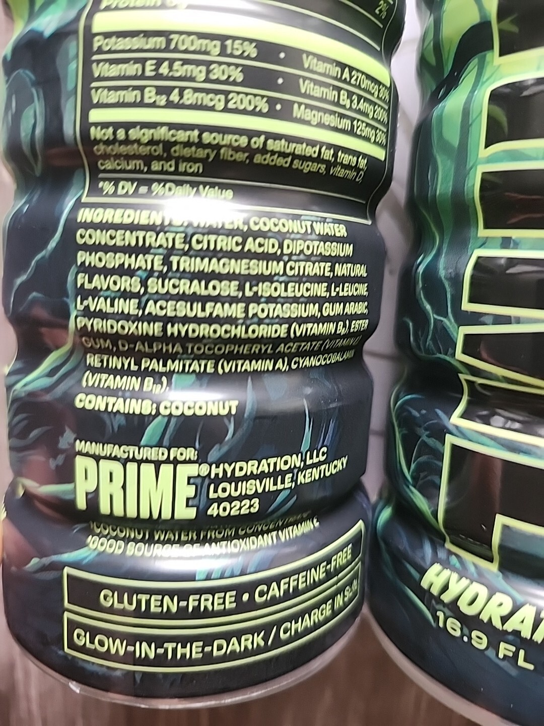 Prime Hydration Drink GlowBerry 16.9 FL OZ (Limited Edition) Glow In The Dark X2
