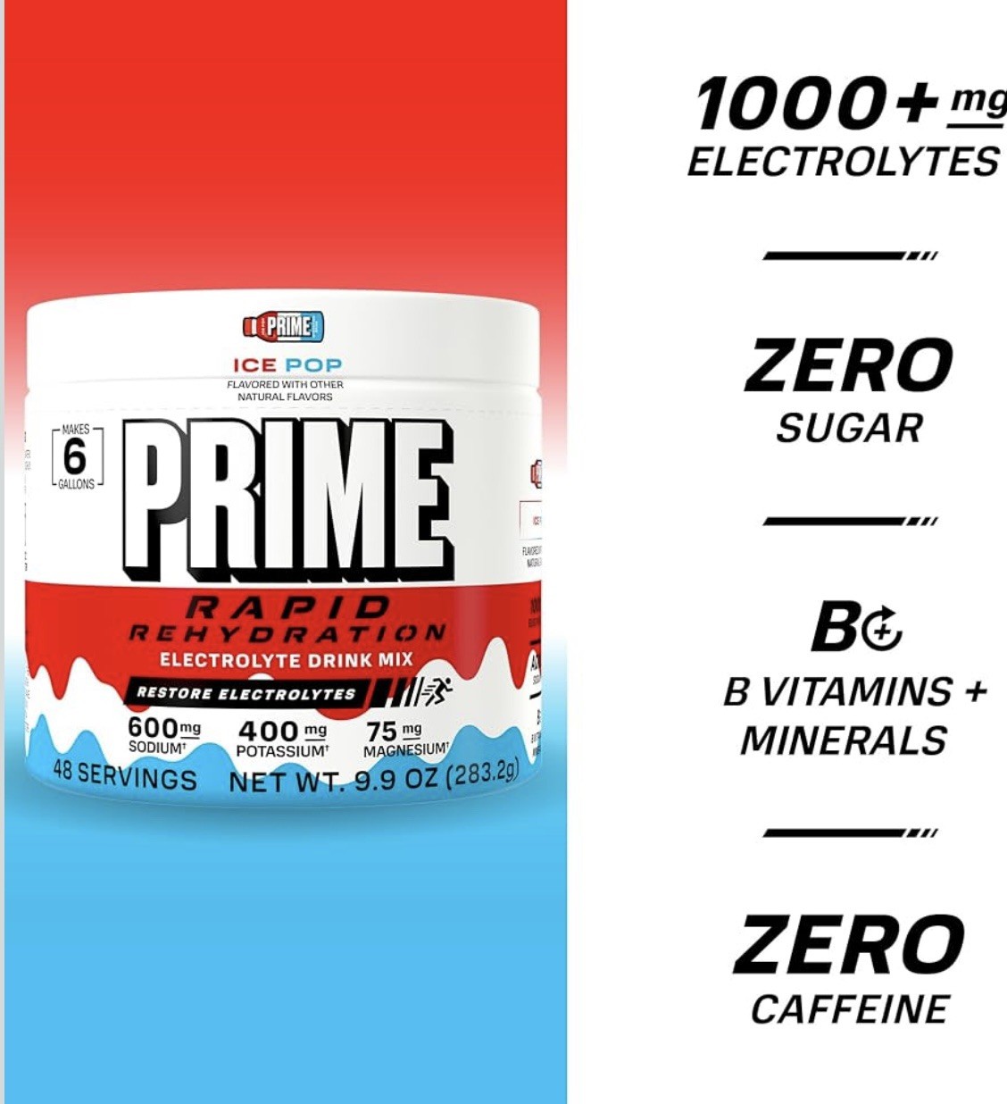 Prime Rapid Hydration Electrolyte Powder – Sugar Free Hydration Drink Mix