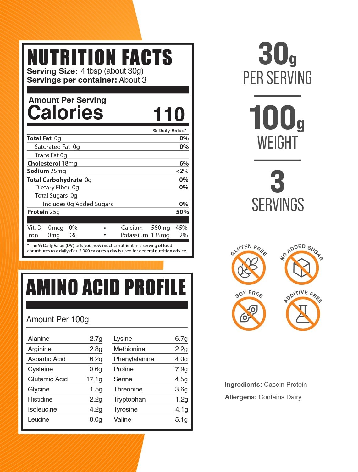 Micellar Casein Protein Powder 3.5 Ounce Supports Strength and Performance