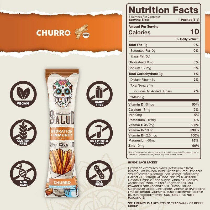 Hydration + Immunity Churro Electrolyte Drink Mix