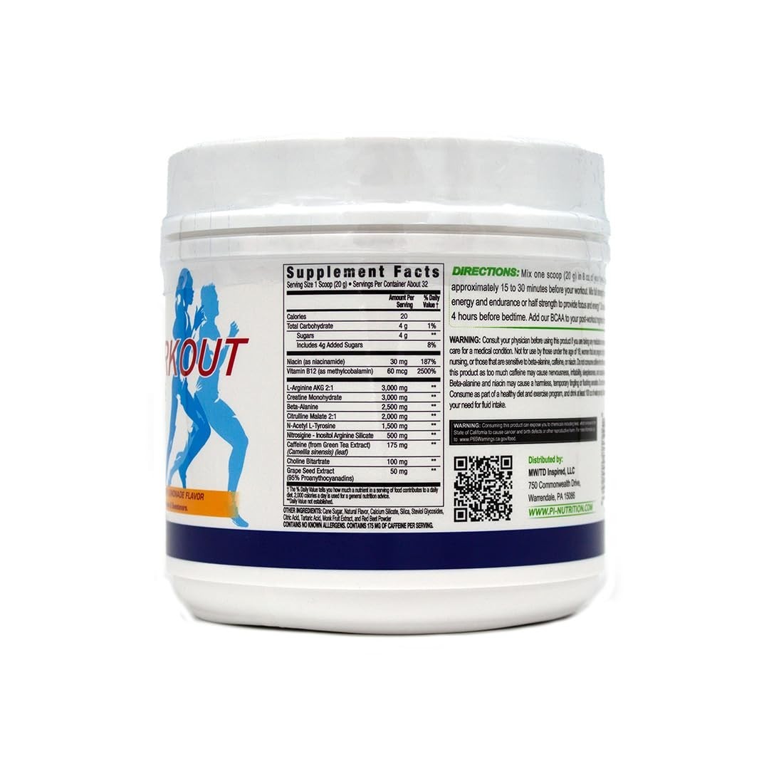 All-Natural Pre-Workout Powder – Vegan, Gluten-Free, Citrulline, Nitrosigine, Be