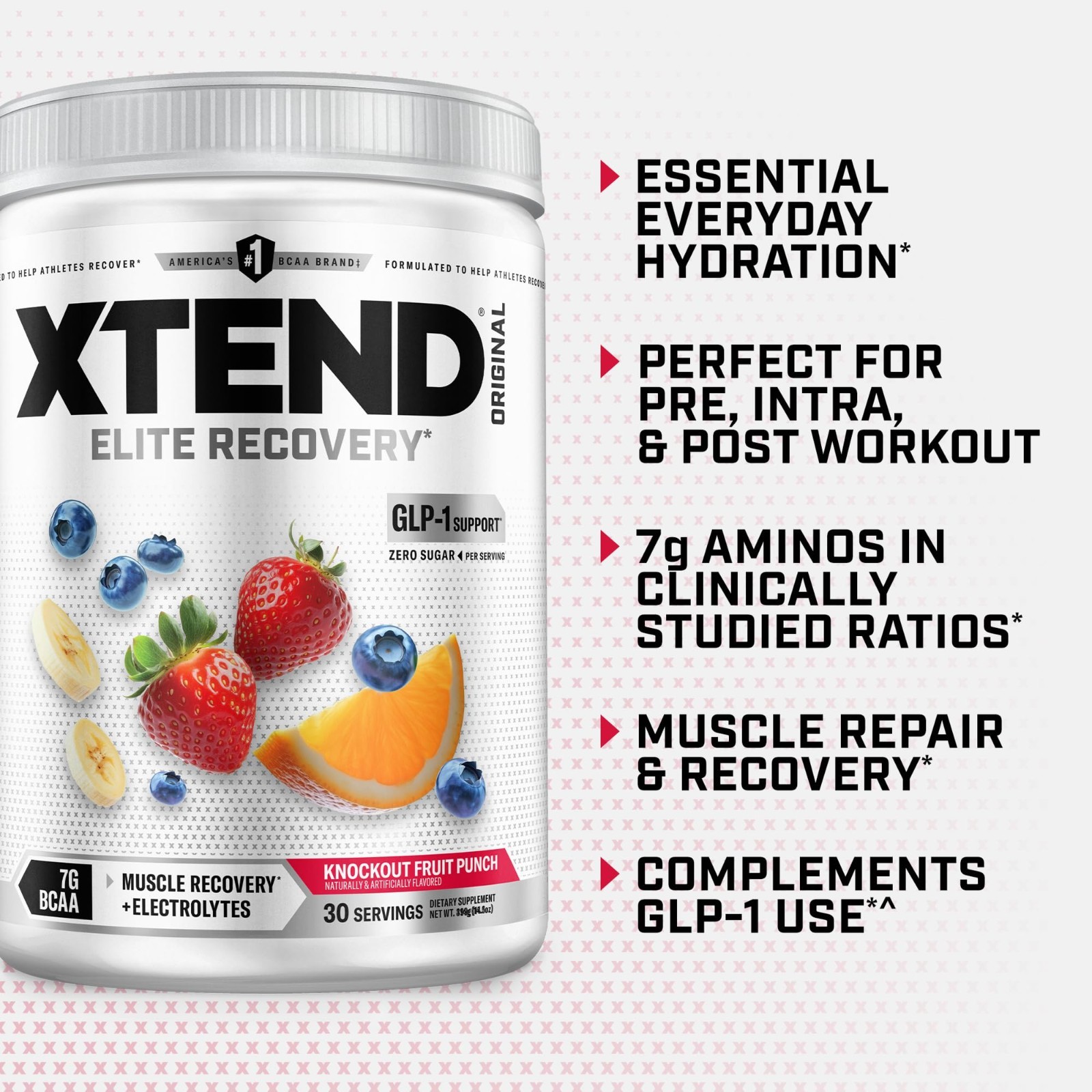 Zero Sugar BCAA Powder – 7g BCAAs, 30 Servings, Muscle Recovery & Energy Boost