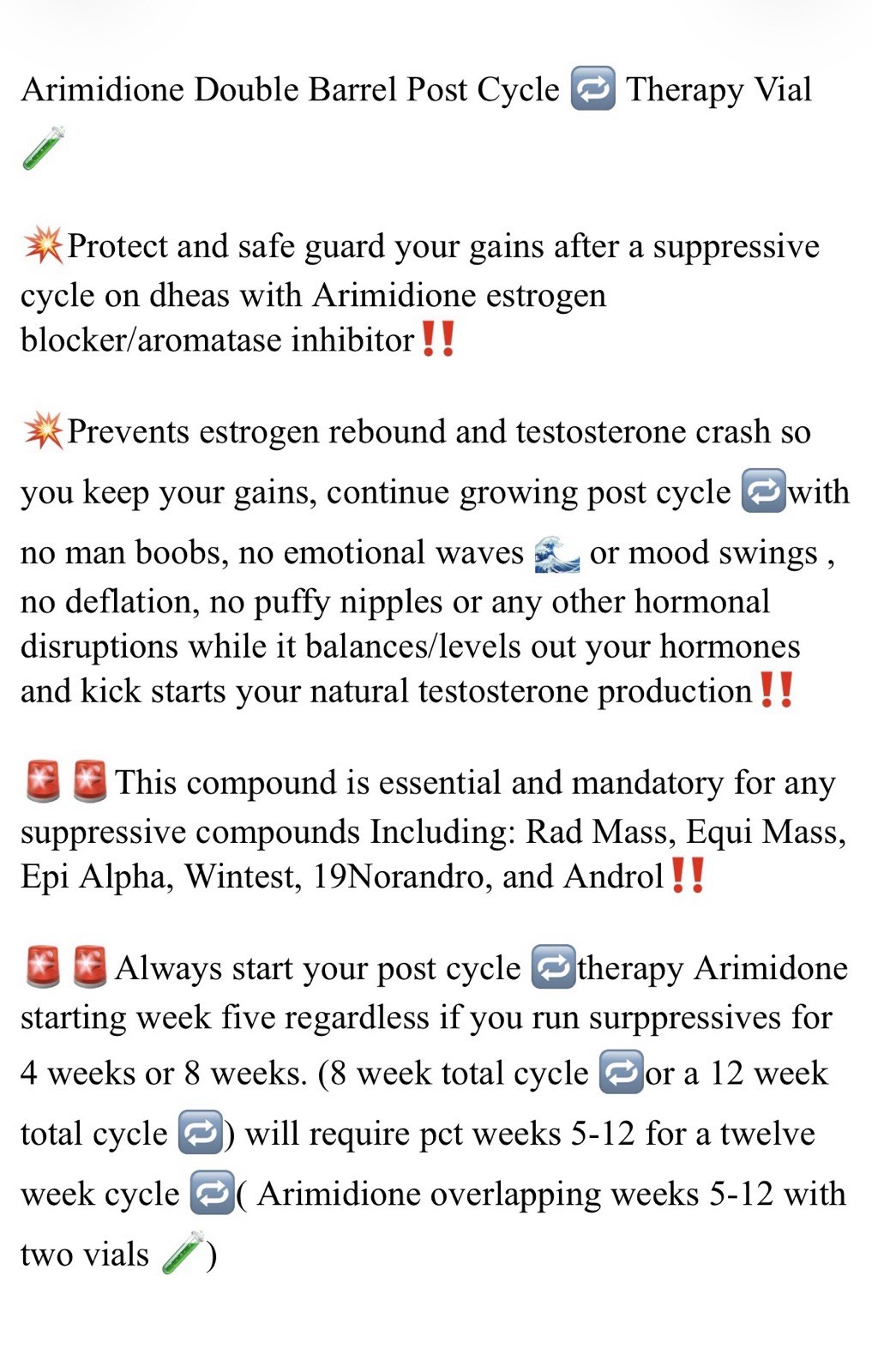 Post CycleTherapy Vial 🧪 Test Optimizer Aromatase Inhibitor By Vintage Muscle💪