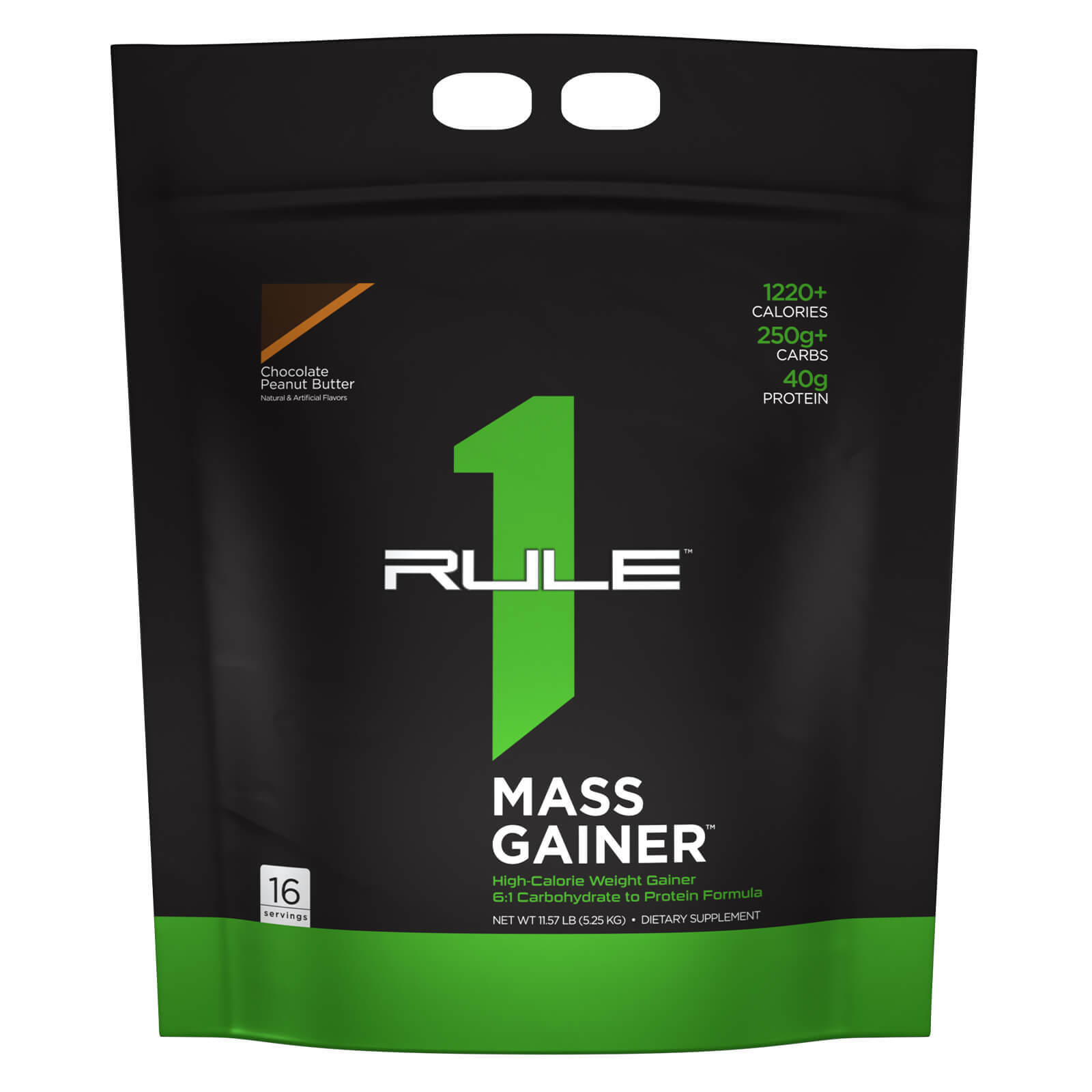 RULE 1 Mass Gainer 16 serv Chocolate Peanut Butter Mass Weight Gainer 11.57lb