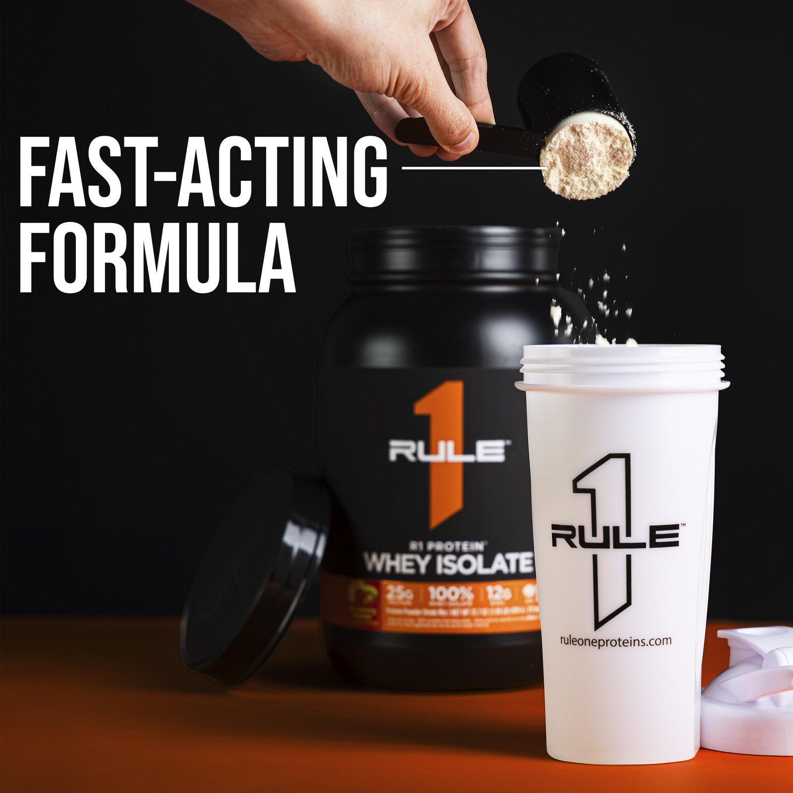 Rule 1 R1 Whey Protein Isolate Vanilla Creme 25g Protein 6g BCAA 1 lb