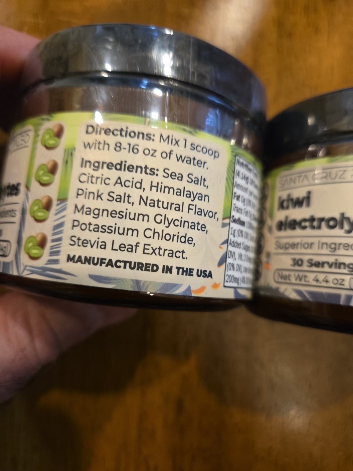 Santa Cruz Paleo Electrolyte Powder Kiwi Flavor 30 Servings Per Tub (3 Pack)