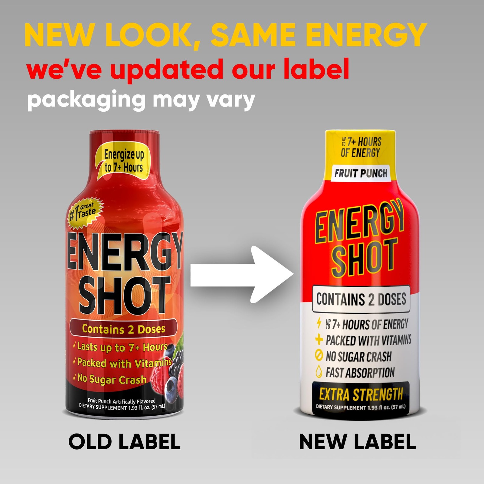 Fruit Punch Extra Strength Energy Shot 48 pk – 260mg 1.93 Fl Oz (Pack of 48)