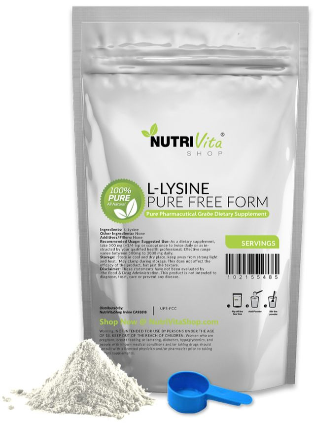 1000g (2.2 lb) 100% L-LYSINE HCL POWDER US PHARMACEUTICAL GRADE KOSHER nonGMO