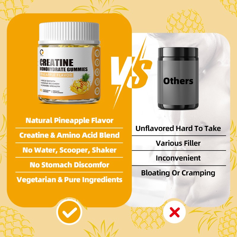 Creatine Monohydrate 90 Gummies for Muscle Growth & Cognitive Health