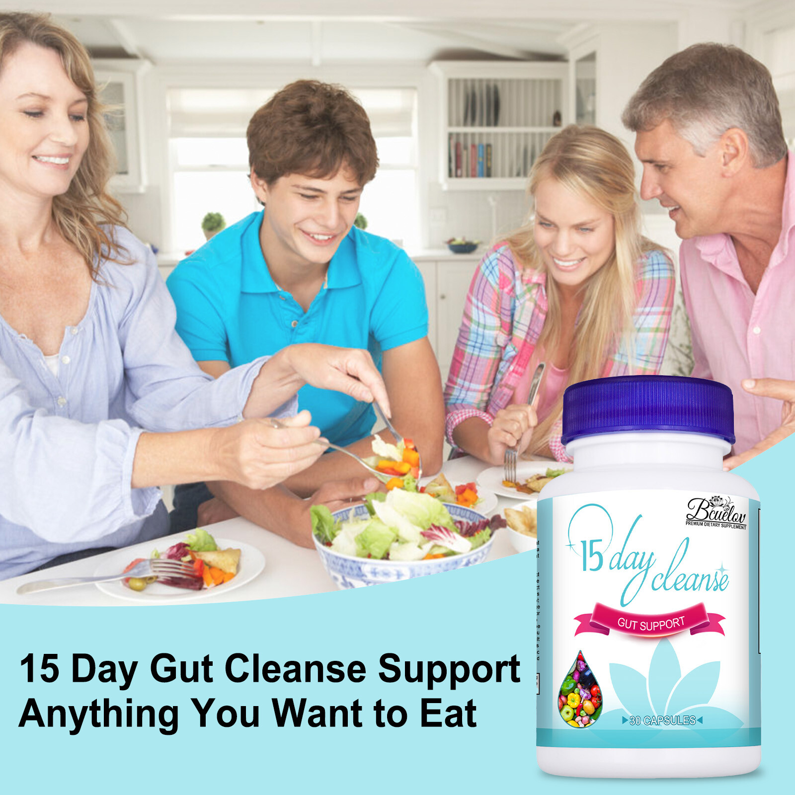 Original Product Gut and Colon Support 15 Day Cleanse Detox 30 CAPSULES Non-GMO