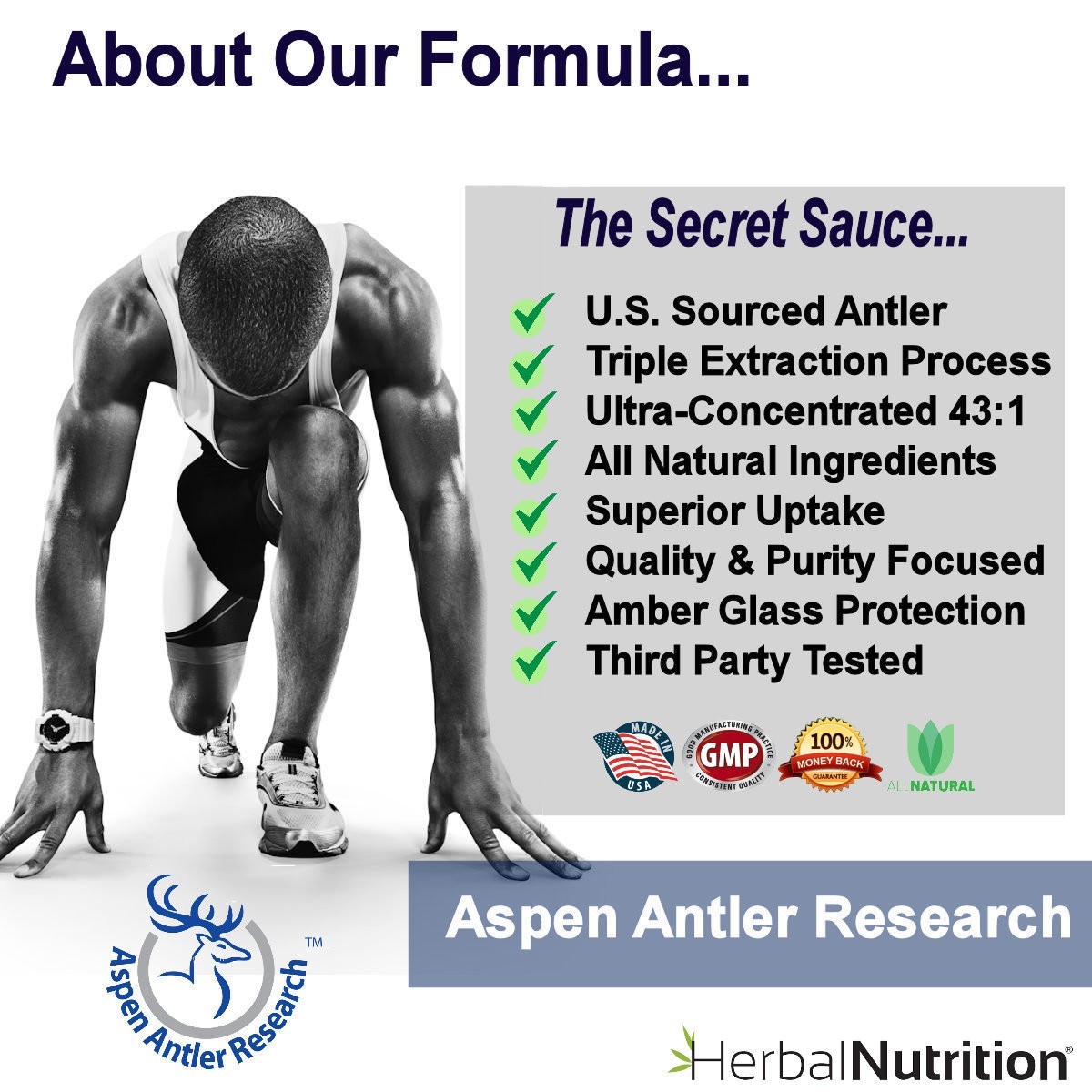 Deer Antler Velvet Extract IGF-1 Palladium 150mg 100% American Antler Velvet!