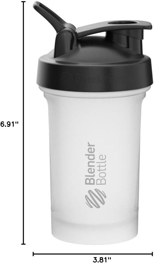 Classic V2 Shaker Bottle with Wire Whisk BlenderBall Clear – Black (20 fl oz.)
