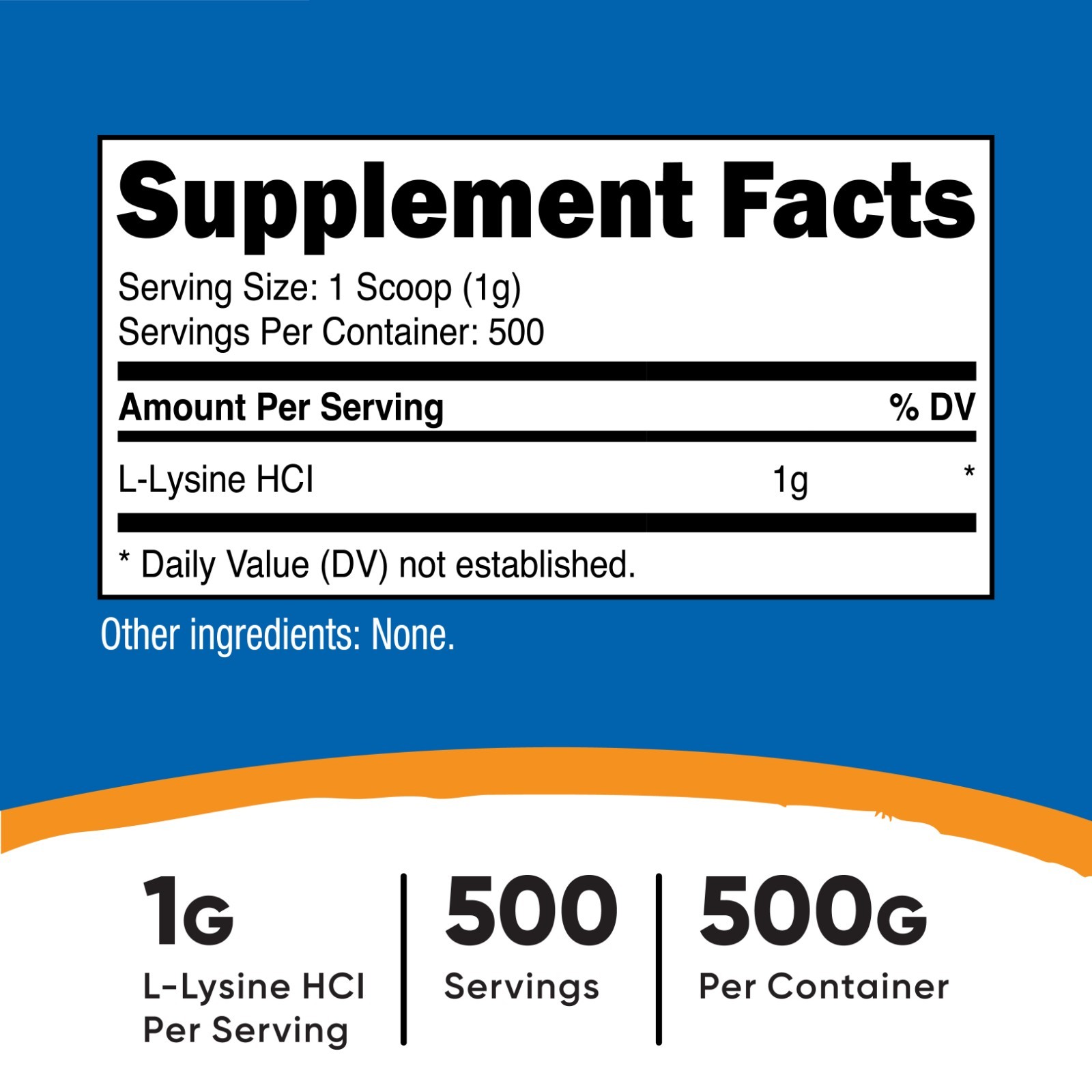 Nutricost L-Lysine Powder 500 Grams – Pure L-Lysine, Non-GMO, Gluten Free