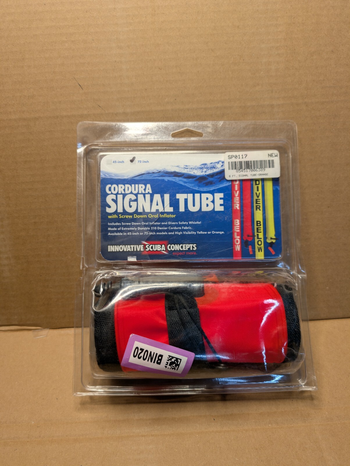 Innovative Scuba Concepts Deluxe 6-Foot Cordura Signal Tube, 72in, Orange
