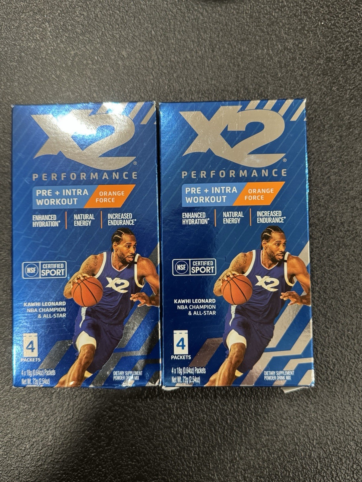 2 Pack!! Performance Pre + Intra Workout Powder Orange Force Drink Mix Packets.