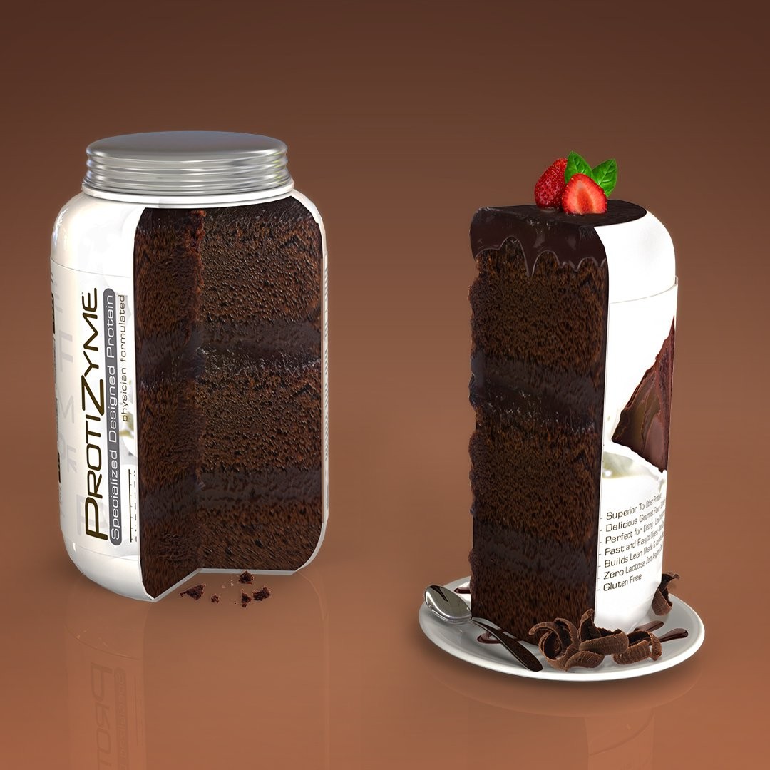 Metabolic Nutrition Protizyme 100% Whey Protein Powder Chocolate Cake 2lb High P