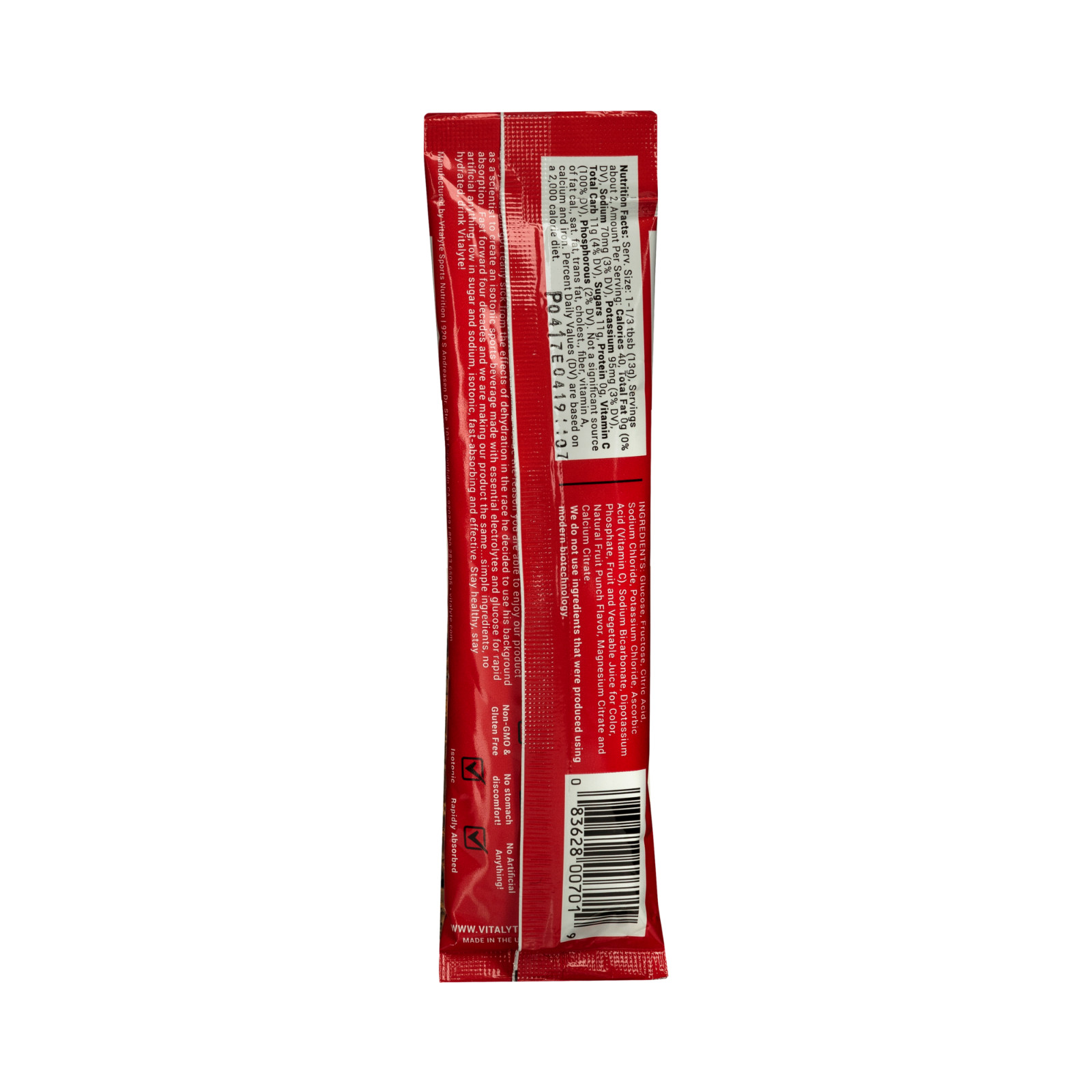 Vitalyte Electrolyte Stick Pack 25 Count Box – Fruit Punch SHIPS FAST!