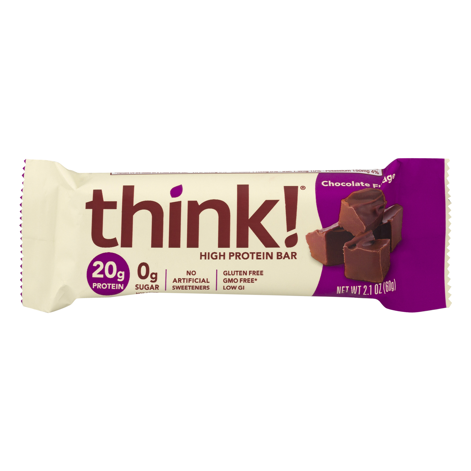 Think! Bar Protein Chocolate Fudge Gluten Free 2.1 oz (Pack Of 10)