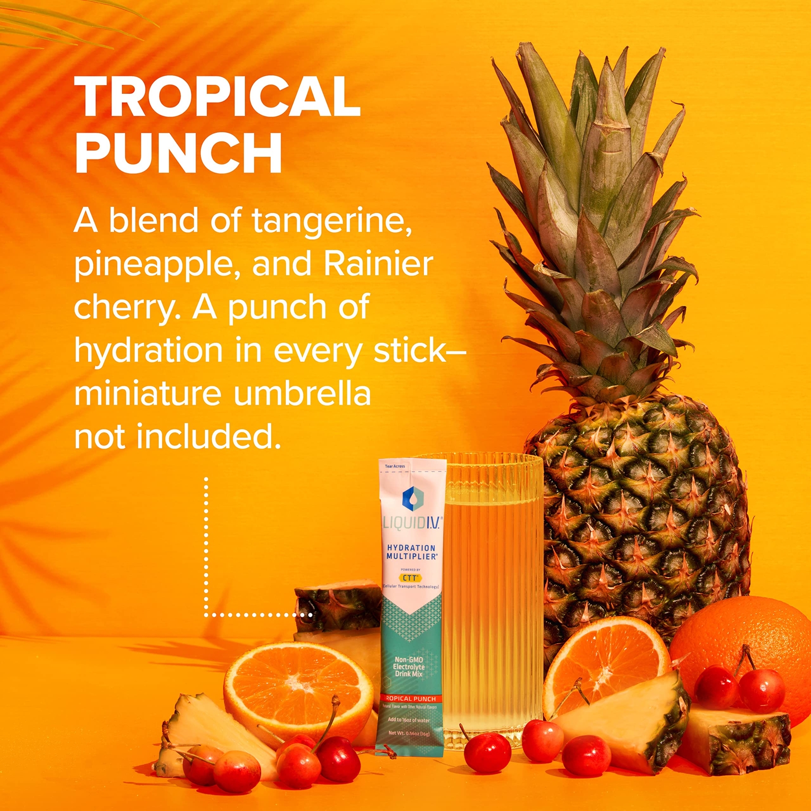 Liquid I.V. Hydration Multiplier – Tropical Punch – Hydration Powder 16 Packets
