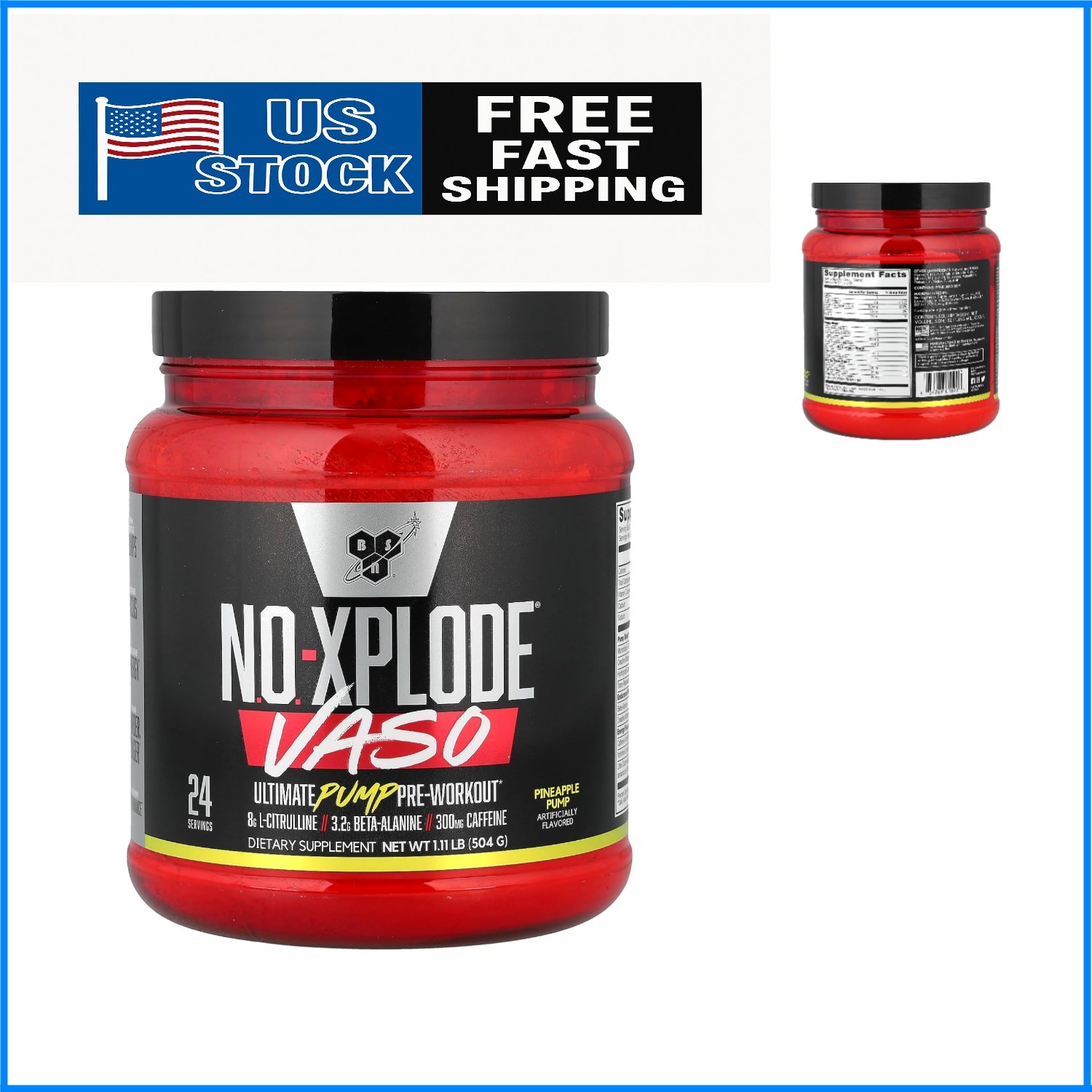 Ultimate N.O.-XPLODE Vaso Pre-Workout Powder – 8g Citrulline, 3.2g Beta-Alanine