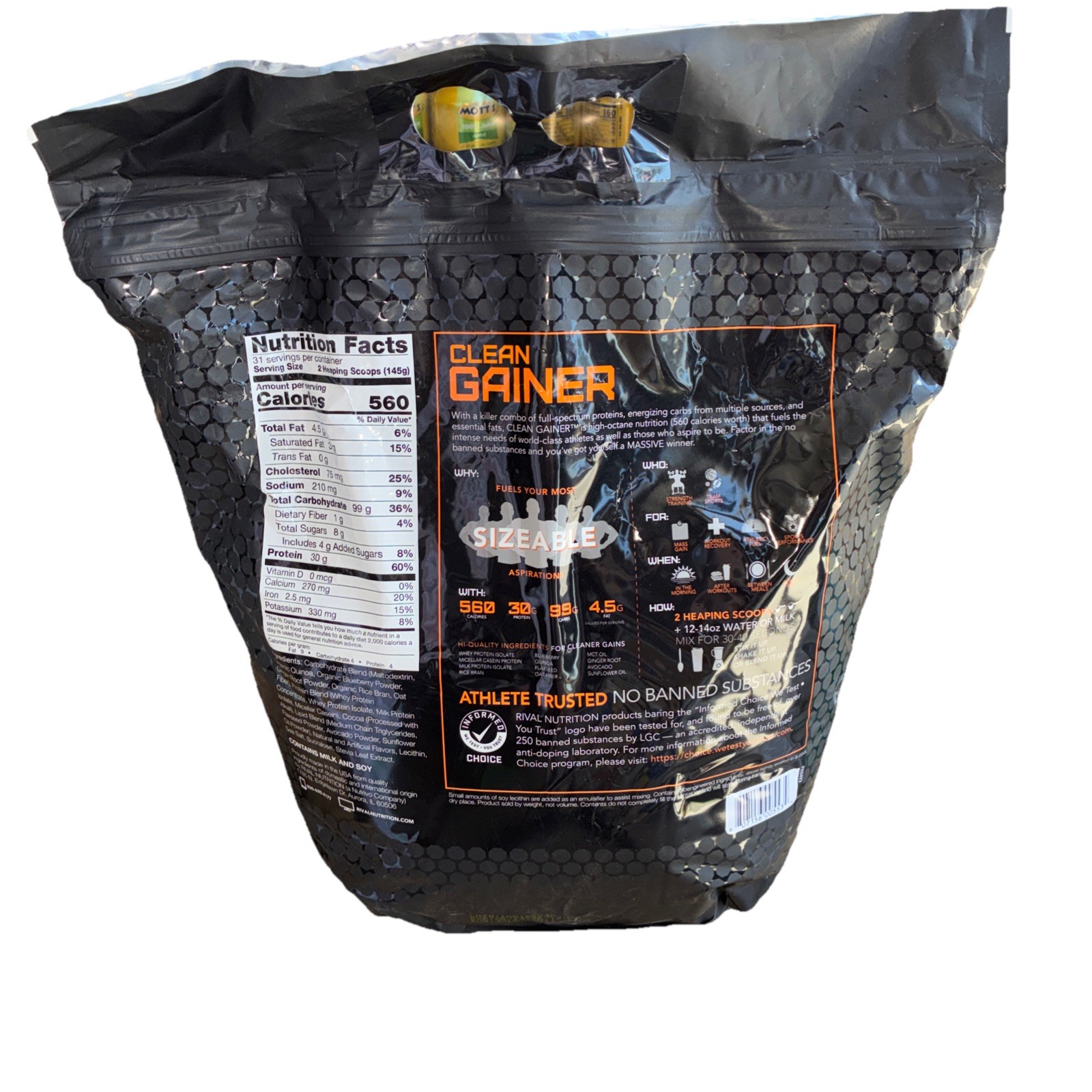 Clean Gain High Protein Lean Gainer ~ Chocolate Peanut Butter ~ 10Lbs 08.2026