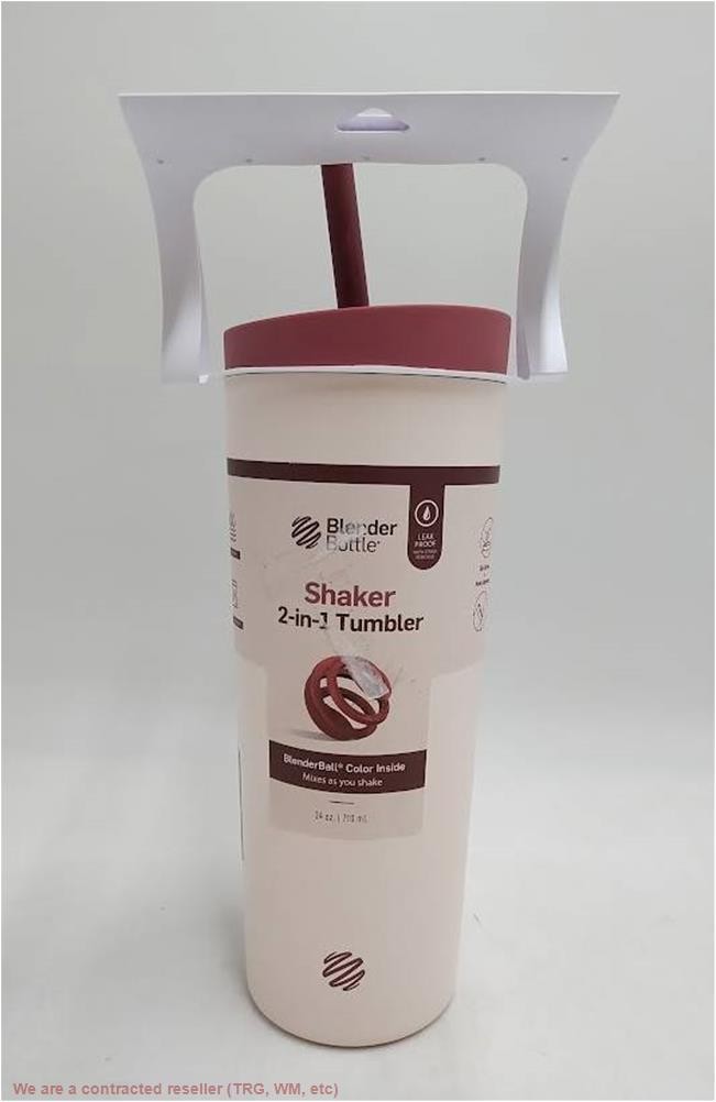 BlenderBottle 24oz Stainless Steel Strada Straw Tumbler – Red READ DESCRIPTION