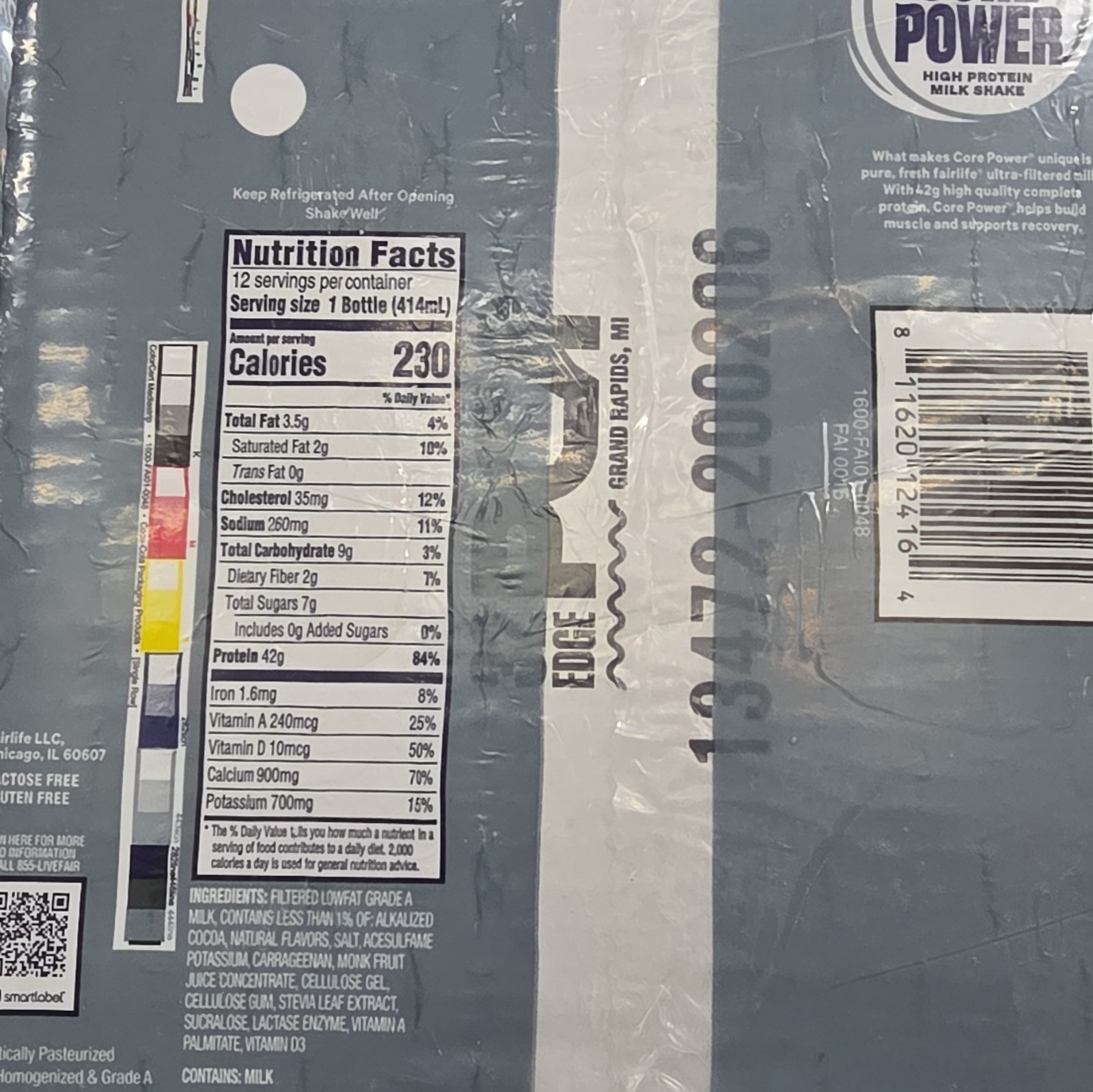 fairlife Core Power Chocolate Protein Shake 42g Gluten & Lactose Free 12pk