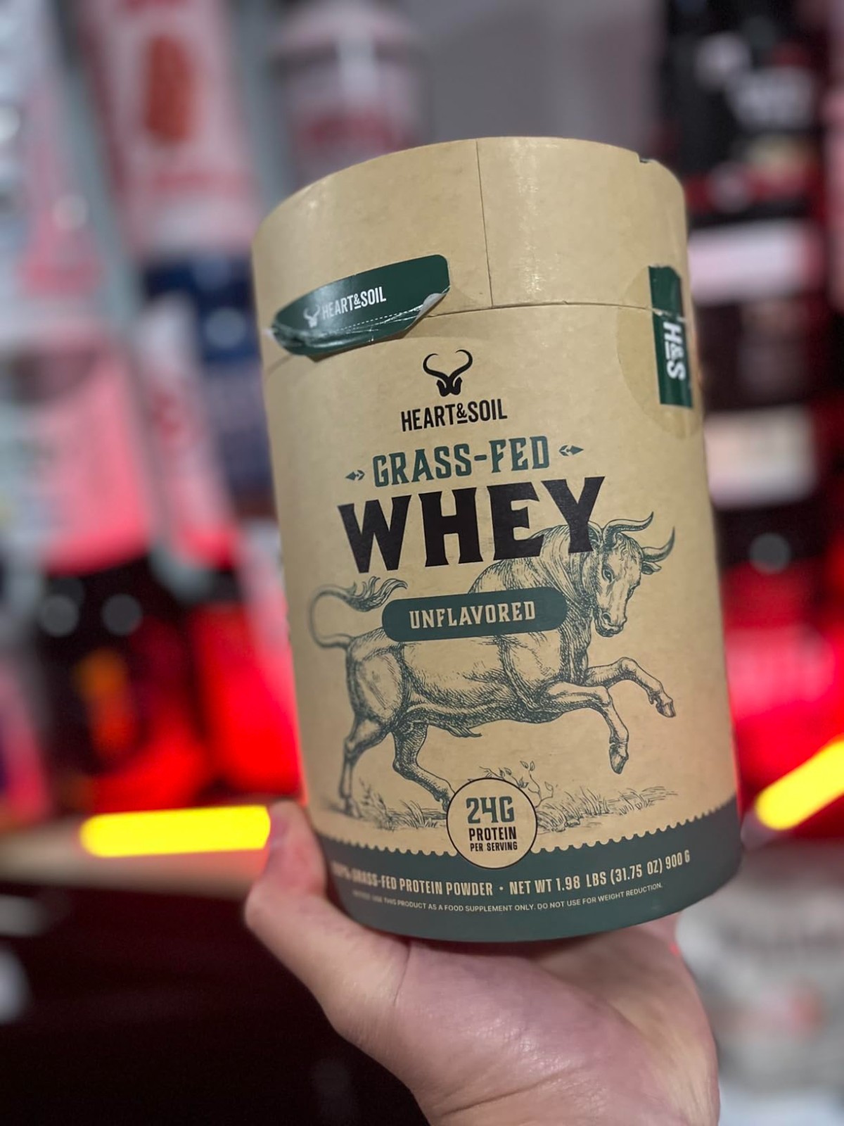 HEART & SOIL 100% Grass Fed Protein Powder – Single Ingredient: Whey Protein Con